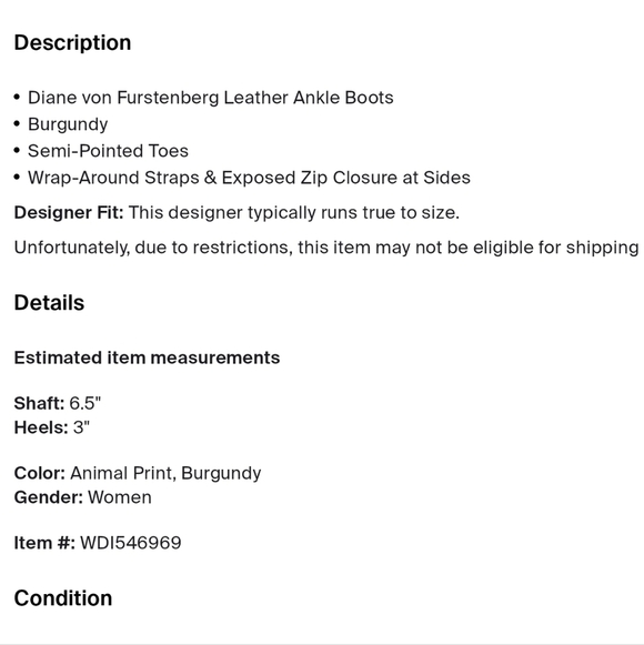 TODAY ONLY SALE! DVF Burgundy Leather Ankle Boots - Picture 8 of 8